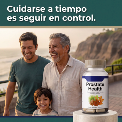 Prostate Health – Fórmula con Saw Palmetto + 10 Hierbas y Vitaminas para el Bienestar Masculino (60 Cápsulas)