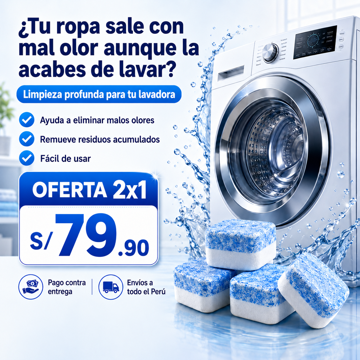 PASTILLAS DE LIMPIEZA PROFUNDA PARA TU LAVADORA 2x1