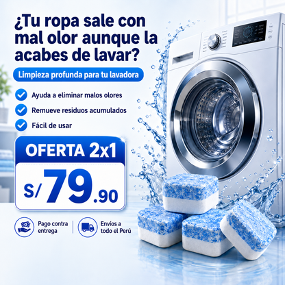 PASTILLAS DE LIMPIEZA PROFUNDA PARA TU LAVADORA 2x1