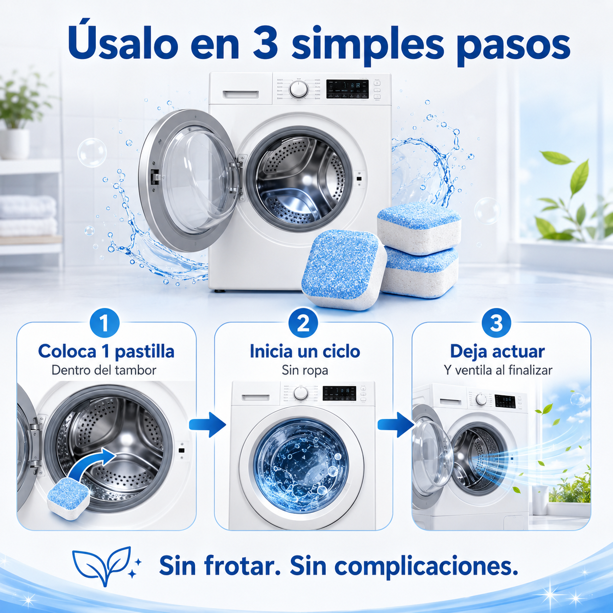 PASTILLAS DE LIMPIEZA PROFUNDA PARA TU LAVADORA 2x1